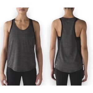Lululemon On Track Singlet Tank Top Heathered Black